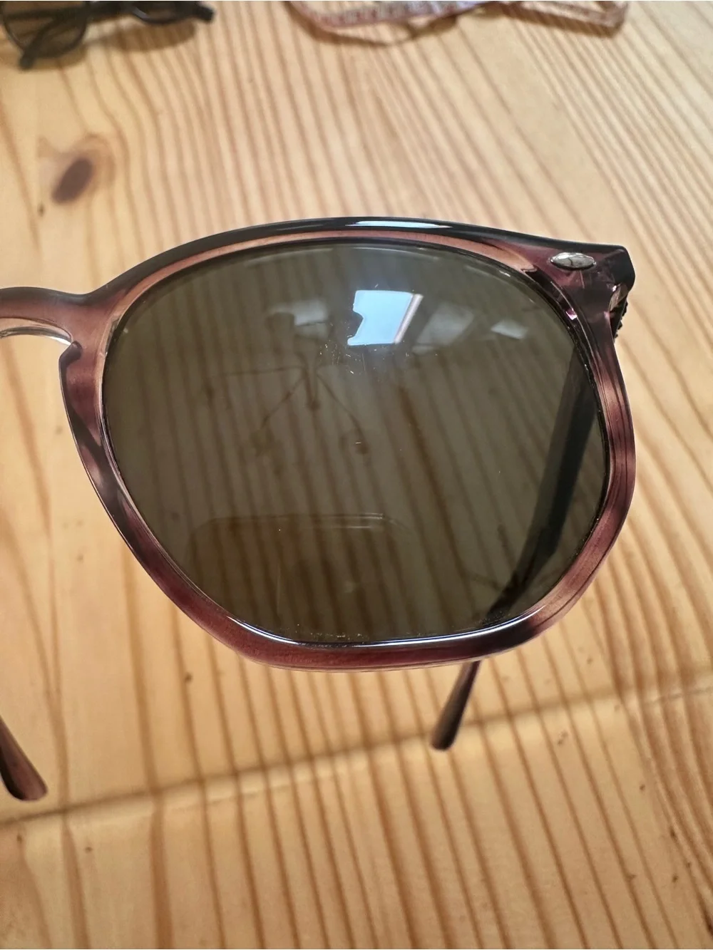 Ray-Ban Pink Transparent Frame Polarized Sunglasses